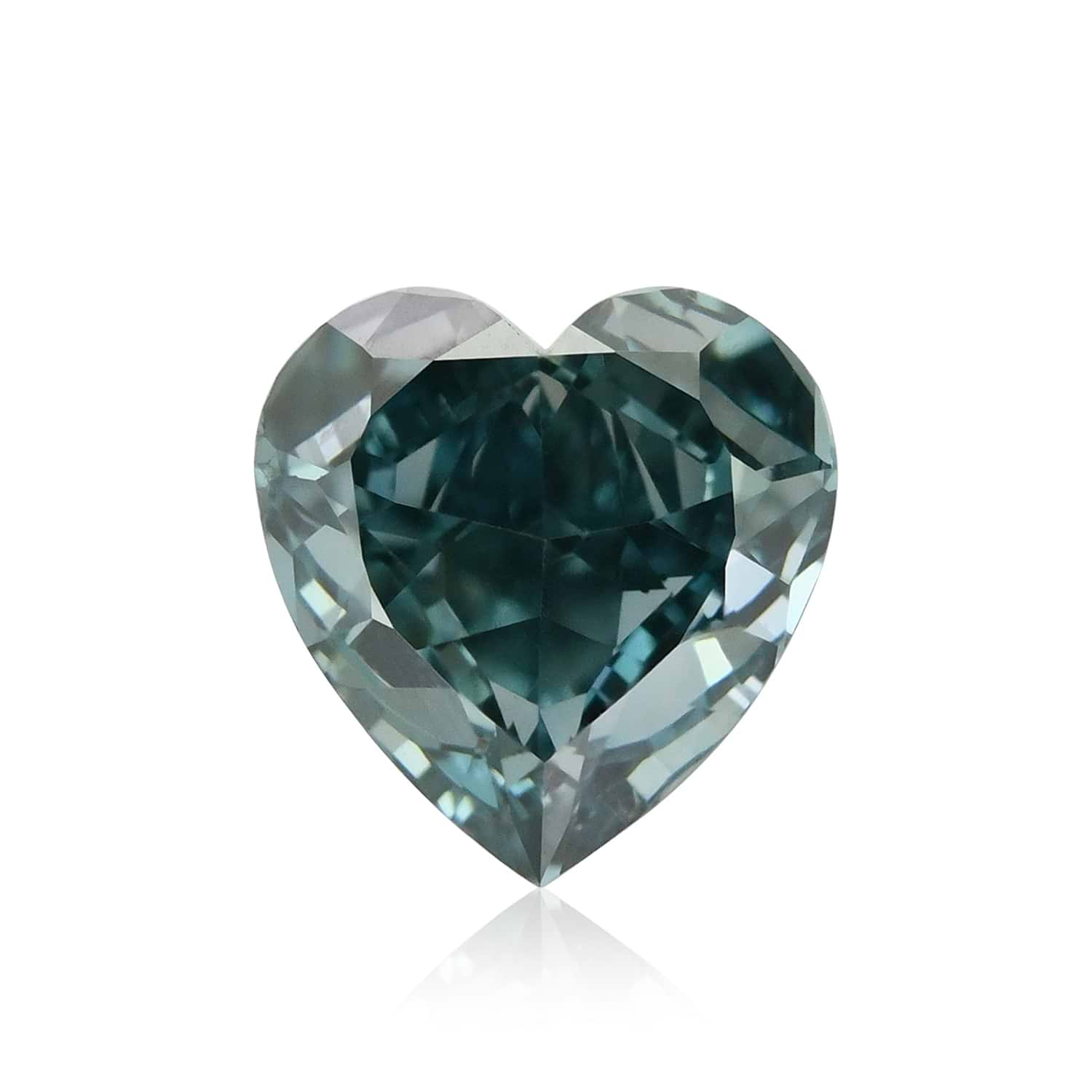 0.49 Carat Fancy Deep Blue Green HEART Diamond SI1 GIA