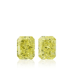 2.22 Carat Fancy Intense Yellow Radiant Diamonds VVS1 GIA Pair