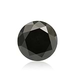 2.22 Carat Fancy Black Round Diamond GIA