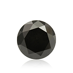 2.22 Carat Fancy Black Round Diamond GIA