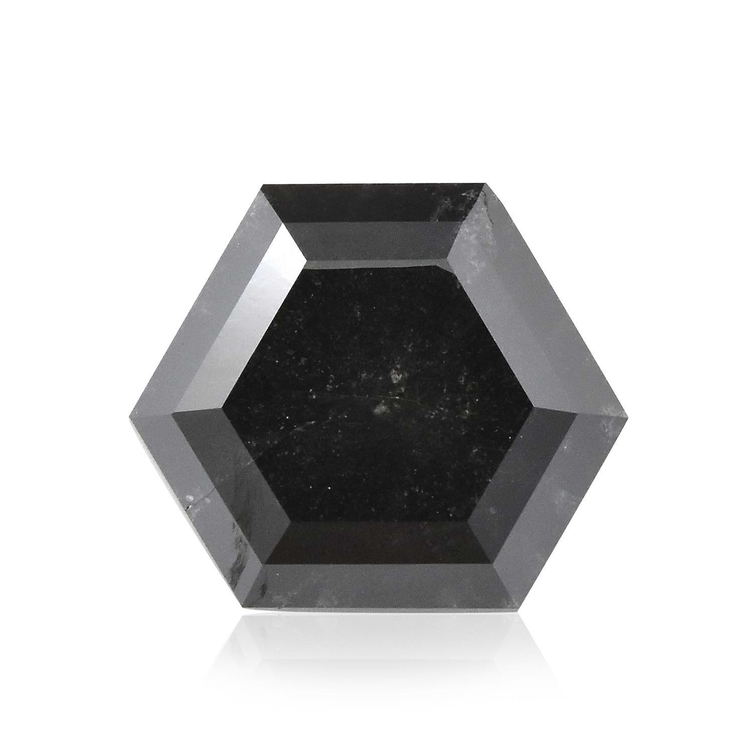 2.22 Carat Fancy Black Hexagonal Diamond GIA