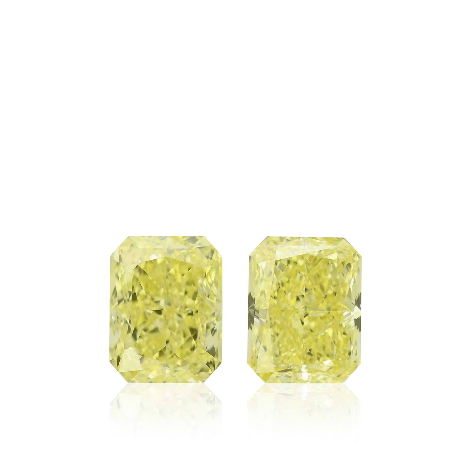 2.38 Carat Fancy Intense Yellow Radiant Diamonds VS2