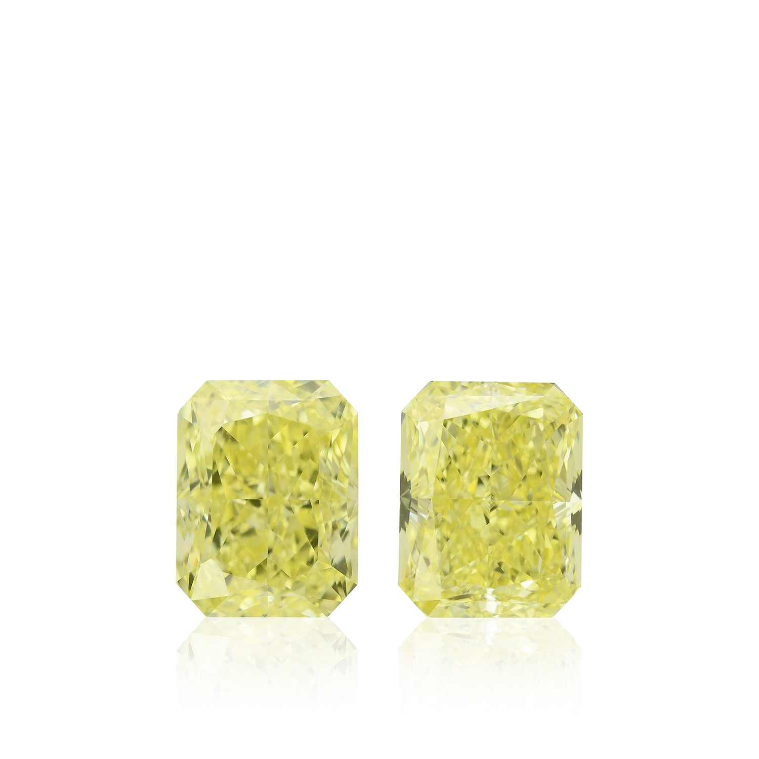 2.38 Carat Fancy Intense Yellow Radiant Diamonds VS2