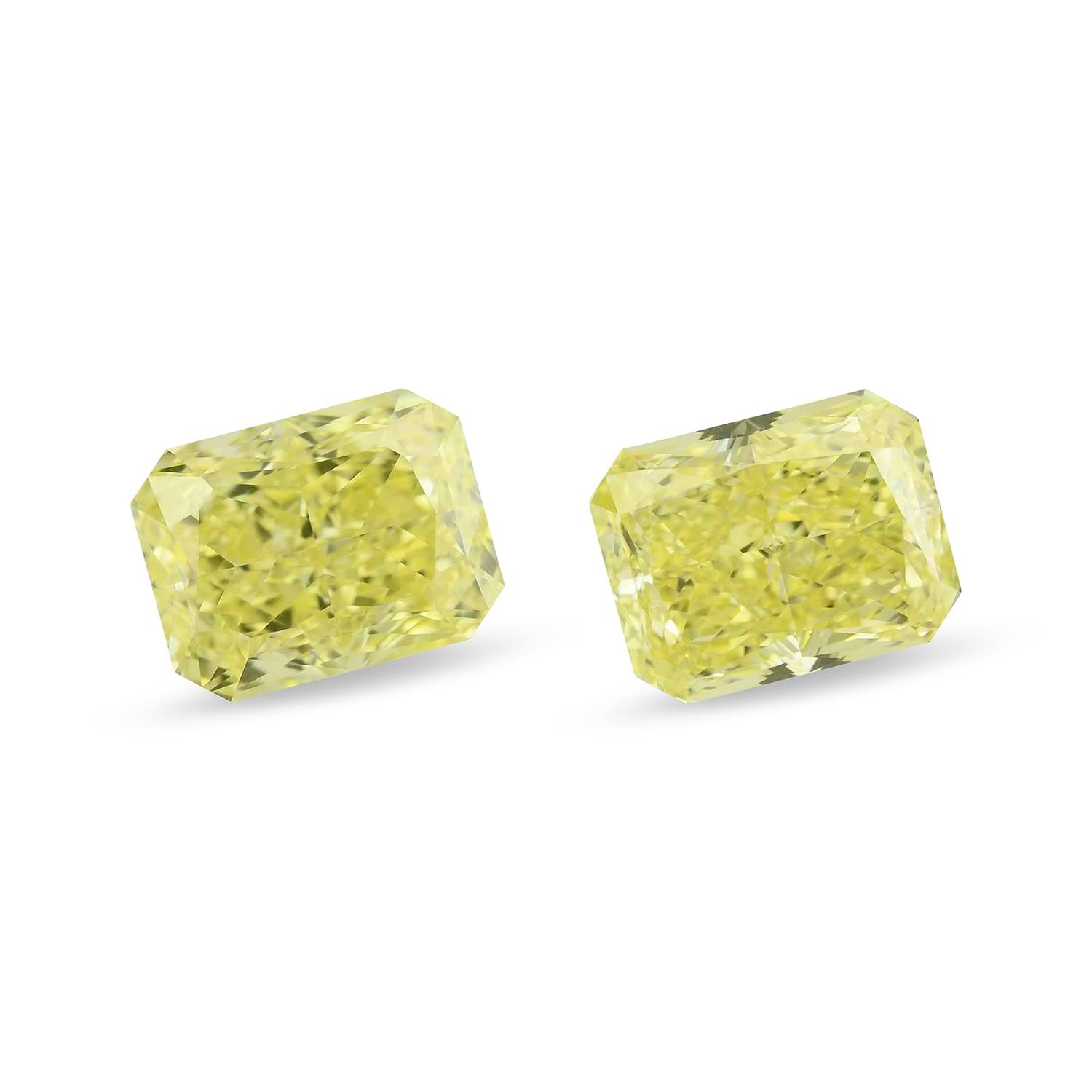 2.38 Carat Fancy Intense Yellow Radiant Diamonds VS2