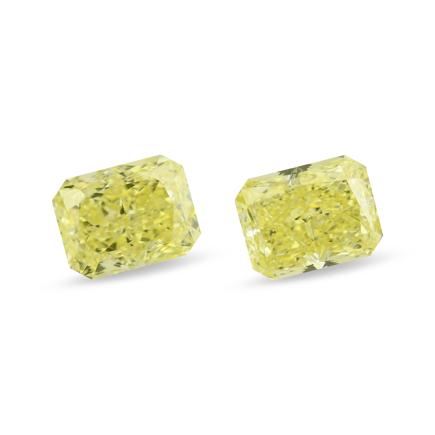2.38 Carat Fancy Intense Yellow Radiant Diamonds VS2