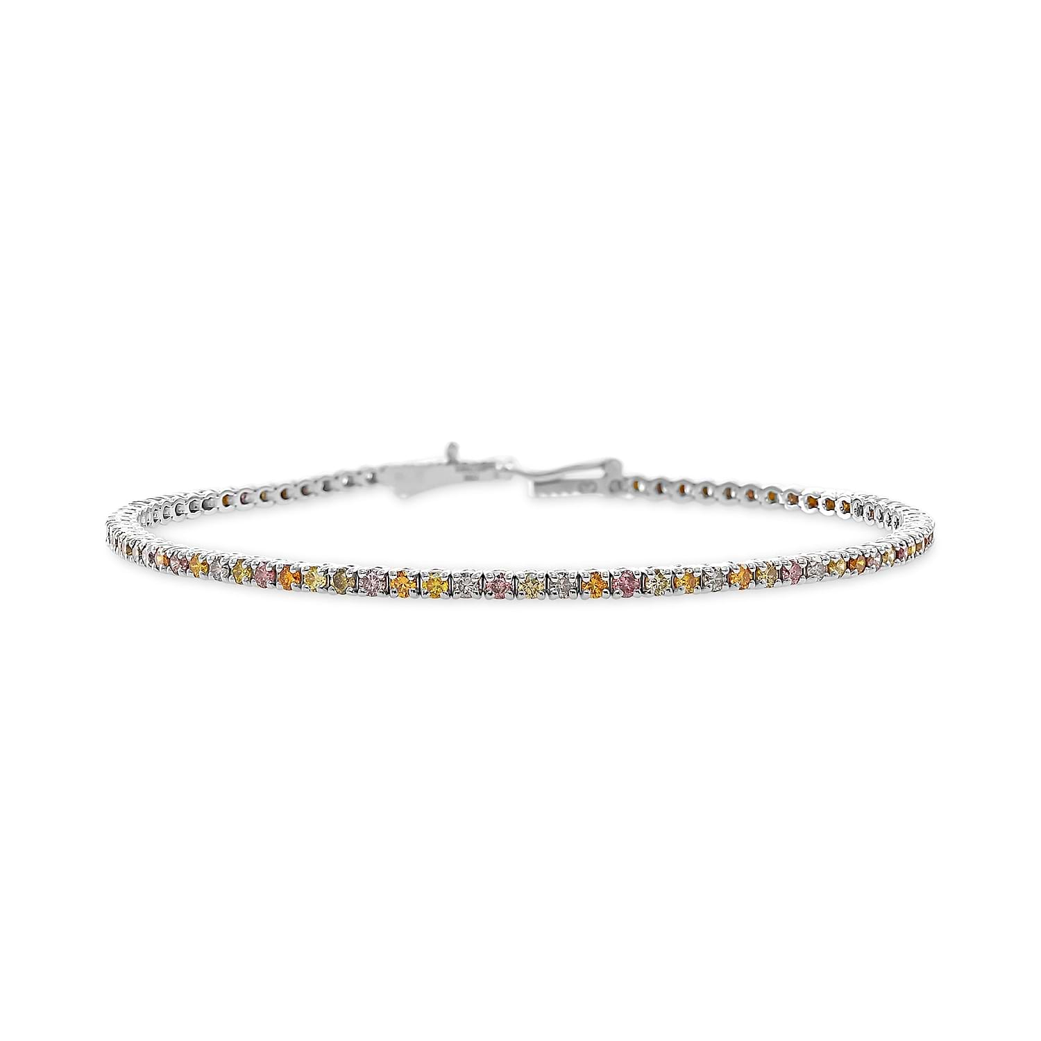Mix Color Round Diamond Tennis Bracelet