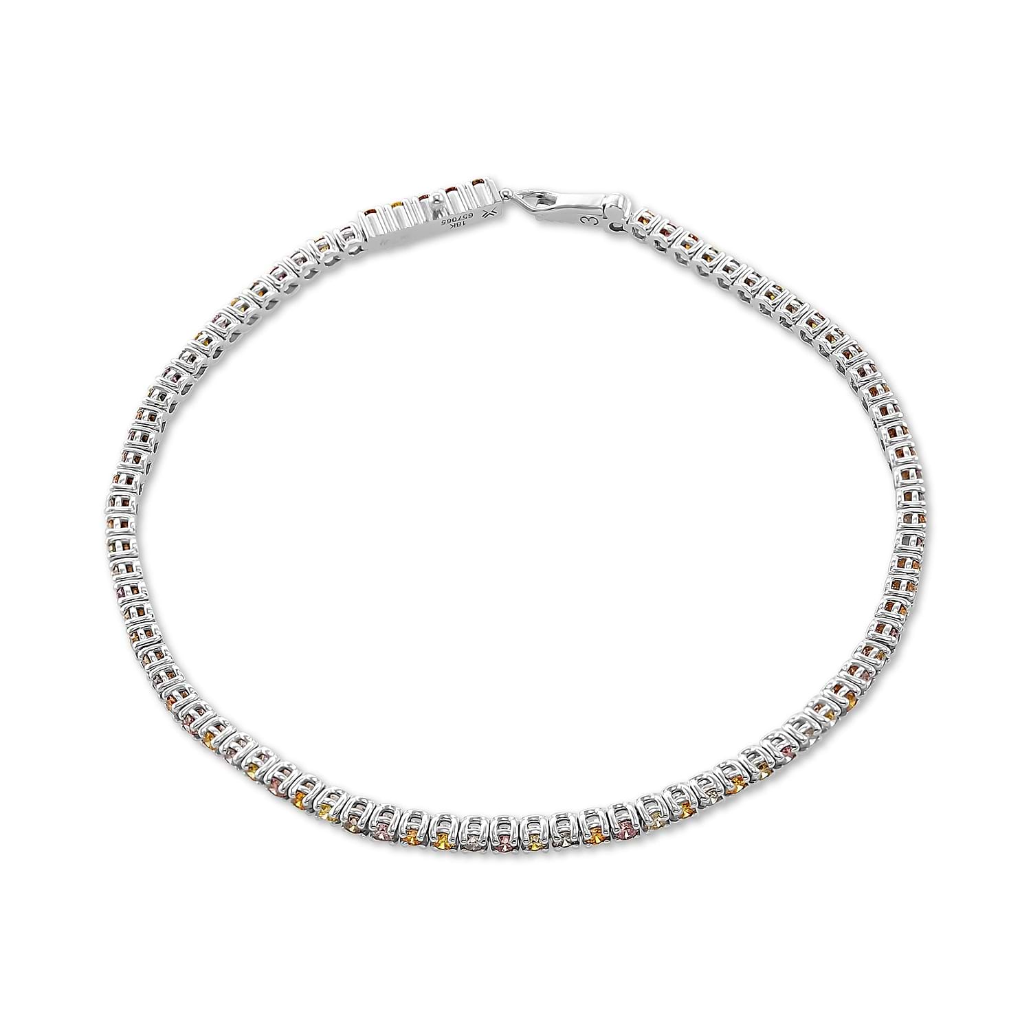 Mix Color Round Diamond Tennis Bracelet