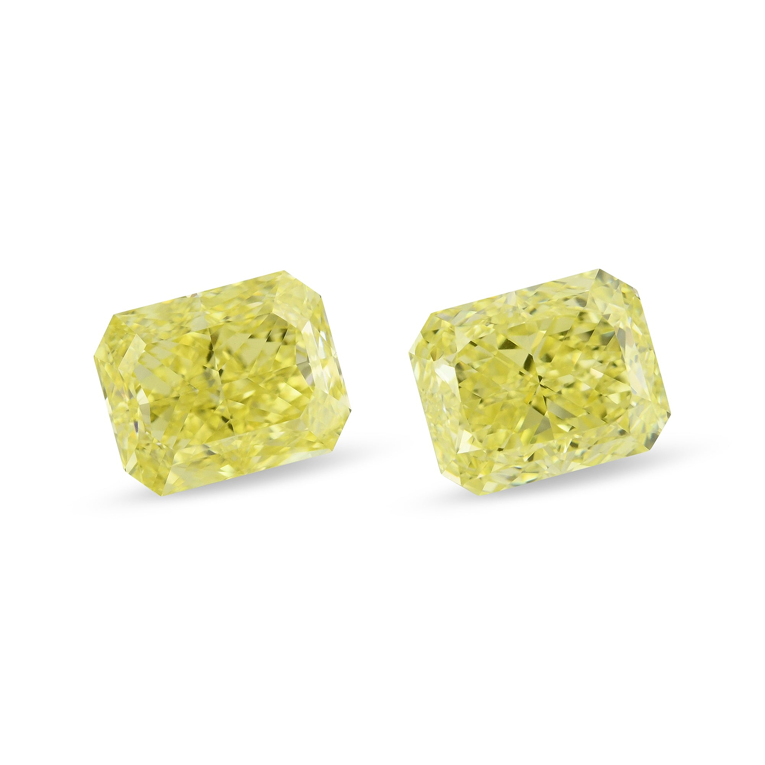 2.41 Carat Fancy Intense Yellow Radiant Diamonds VS1
