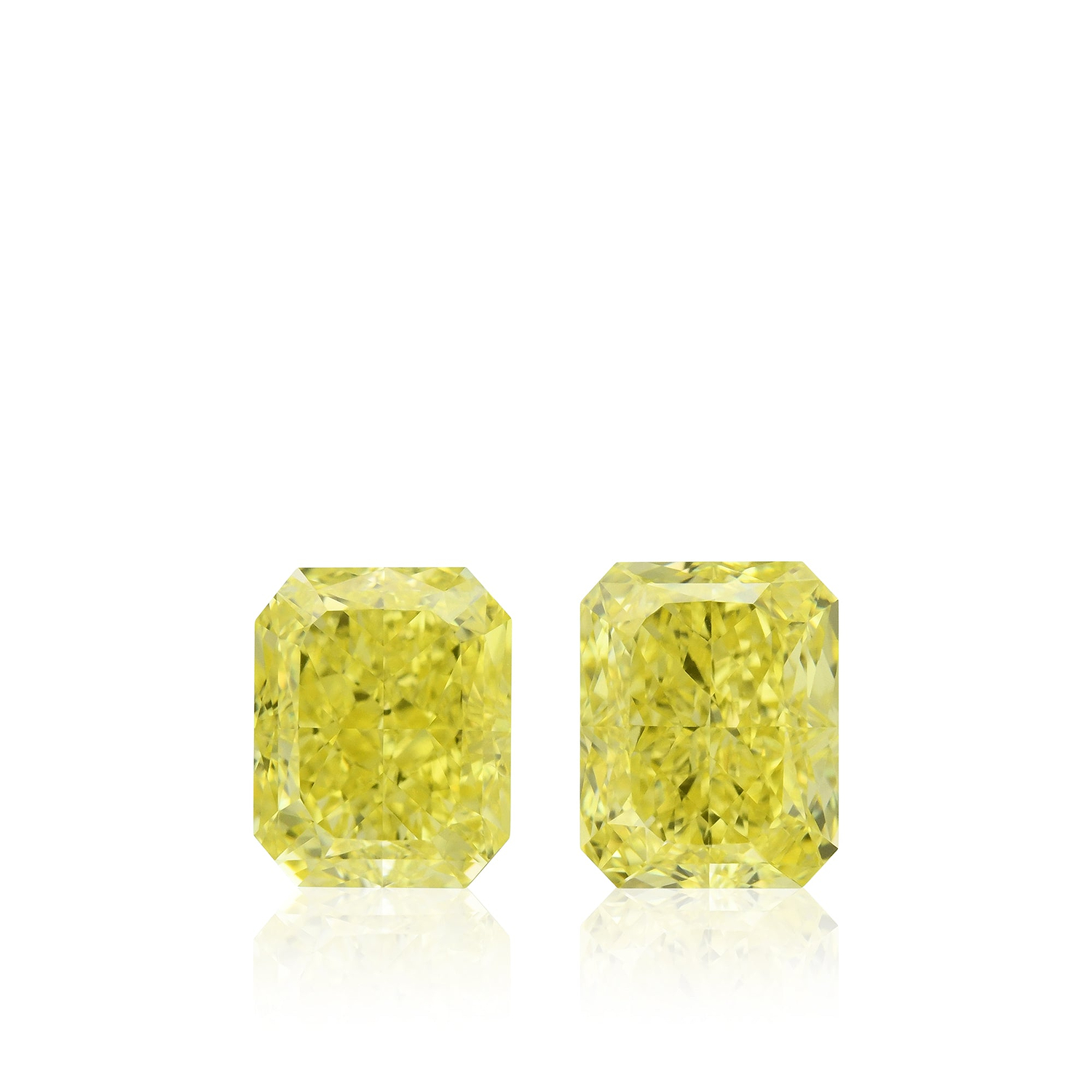 2.46 Carat Fancy Intense Yellow Radiant Diamonds VS1