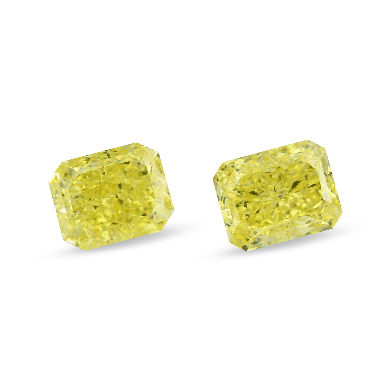 2.46 Carat Fancy Intense Yellow Radiant Diamonds VS1