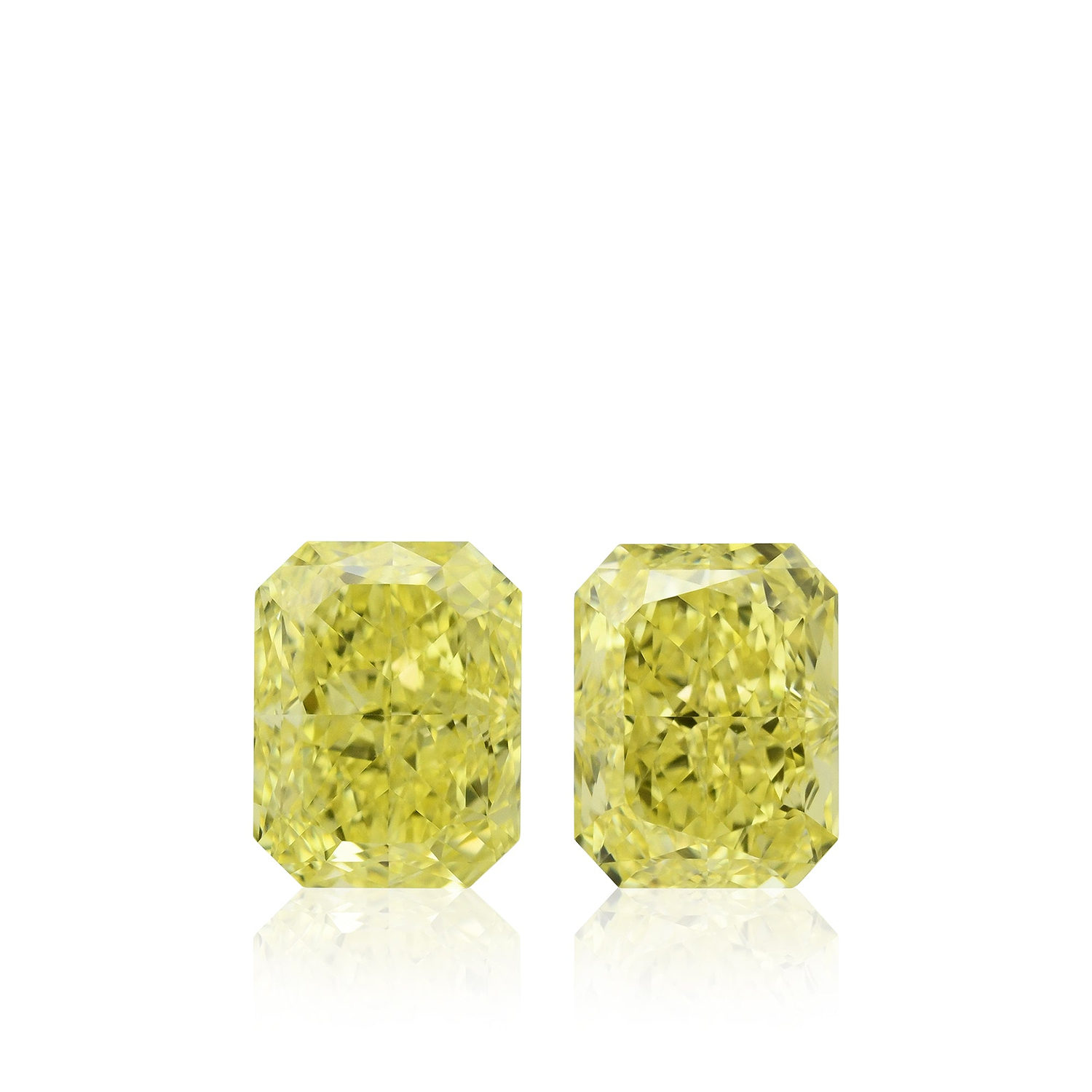 2.56 Carat Fancy Intense Yellow Radiant Diamonds VS2