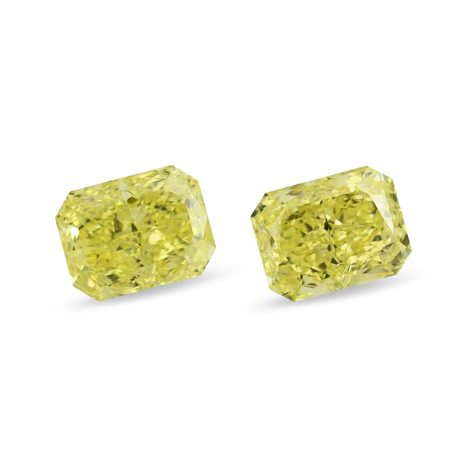 2.56 Carat Fancy Intense Yellow Radiant Diamonds VS2