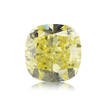 0.62 Carat Fancy Intense Yellow Cushion Diamond SI1 GIA