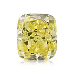 0.37 Carat Fancy Intense Yellow Cushion Diamond VVS2 GIA