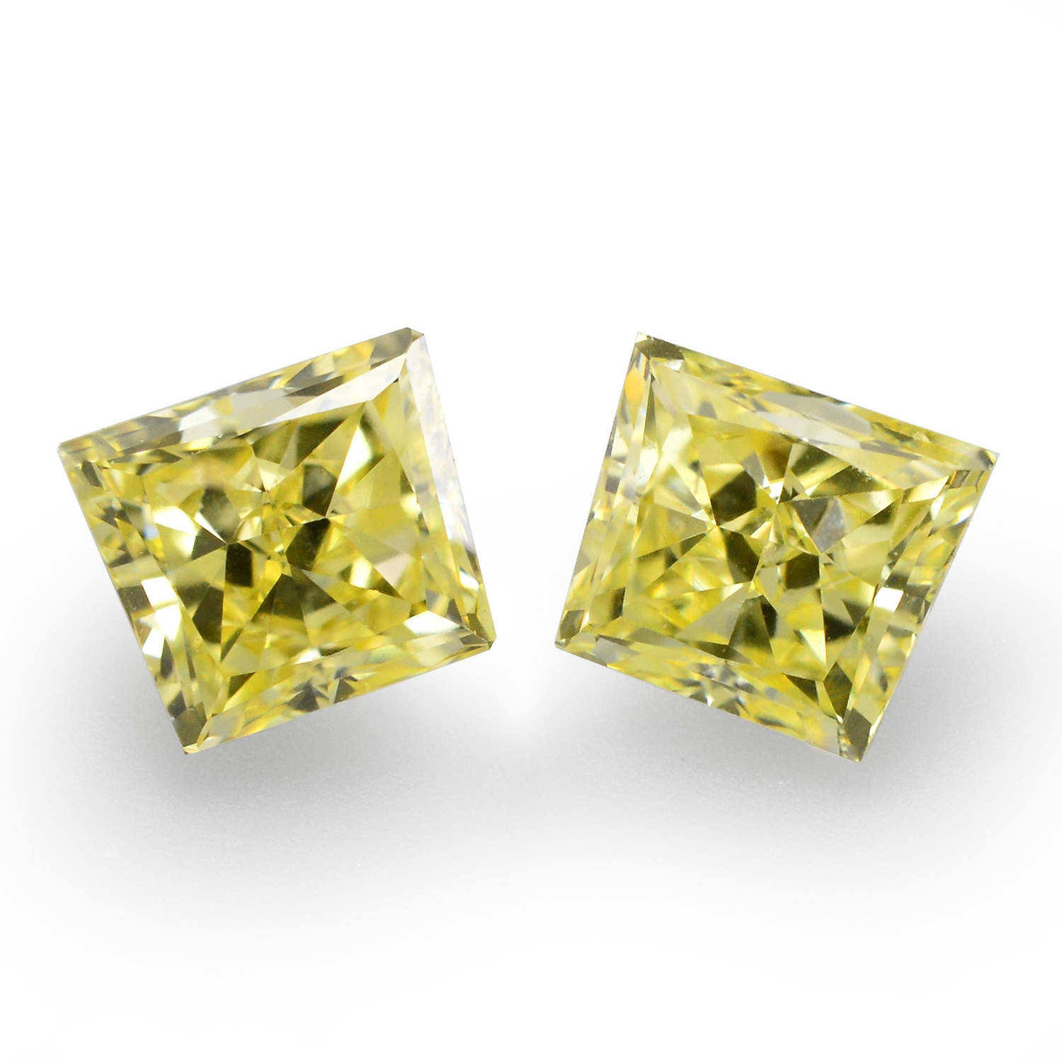 0.46 Carat Fancy Yellow Trapezoid Diamonds (SI1)