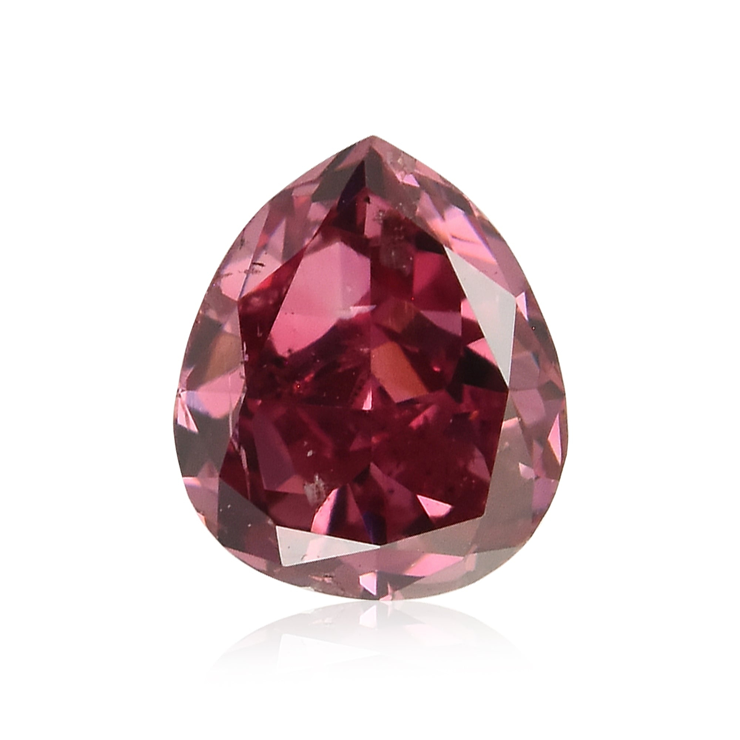 0.19 Carat Fancy Deep Pink Pear Diamond I1 GIA