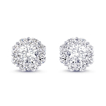 Round Brilliant Diamond Halo Earrings