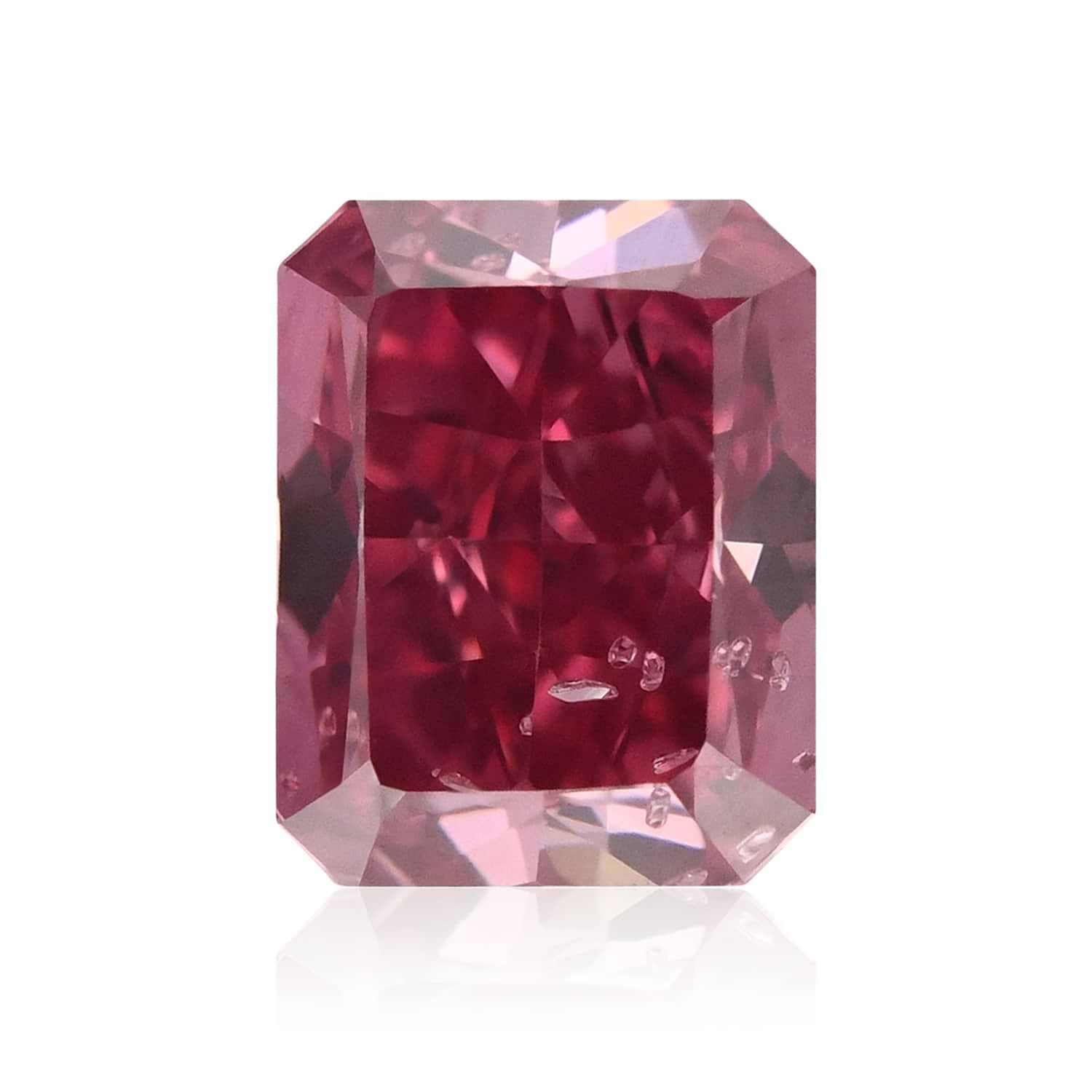 0.43 Carat Fancy Vivid Purplish Pink Radiant Diamond I1 GIA