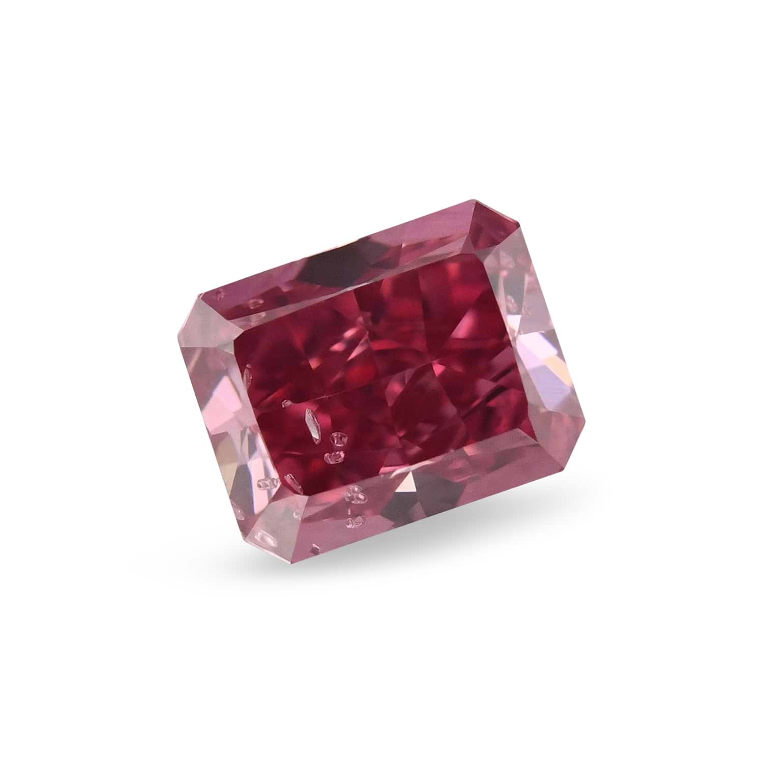 0.43 Carat Fancy Vivid Purplish Pink Radiant Diamond I1 GIA
