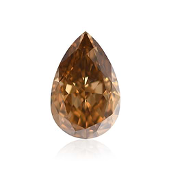 3.02 Carat Fancy Deep Brown Orange Pear Diamond VS1 GIA