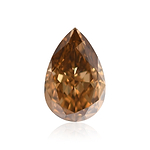 3.02 Carat Fancy Deep Brown Orange Pear Diamond VS1 GIA