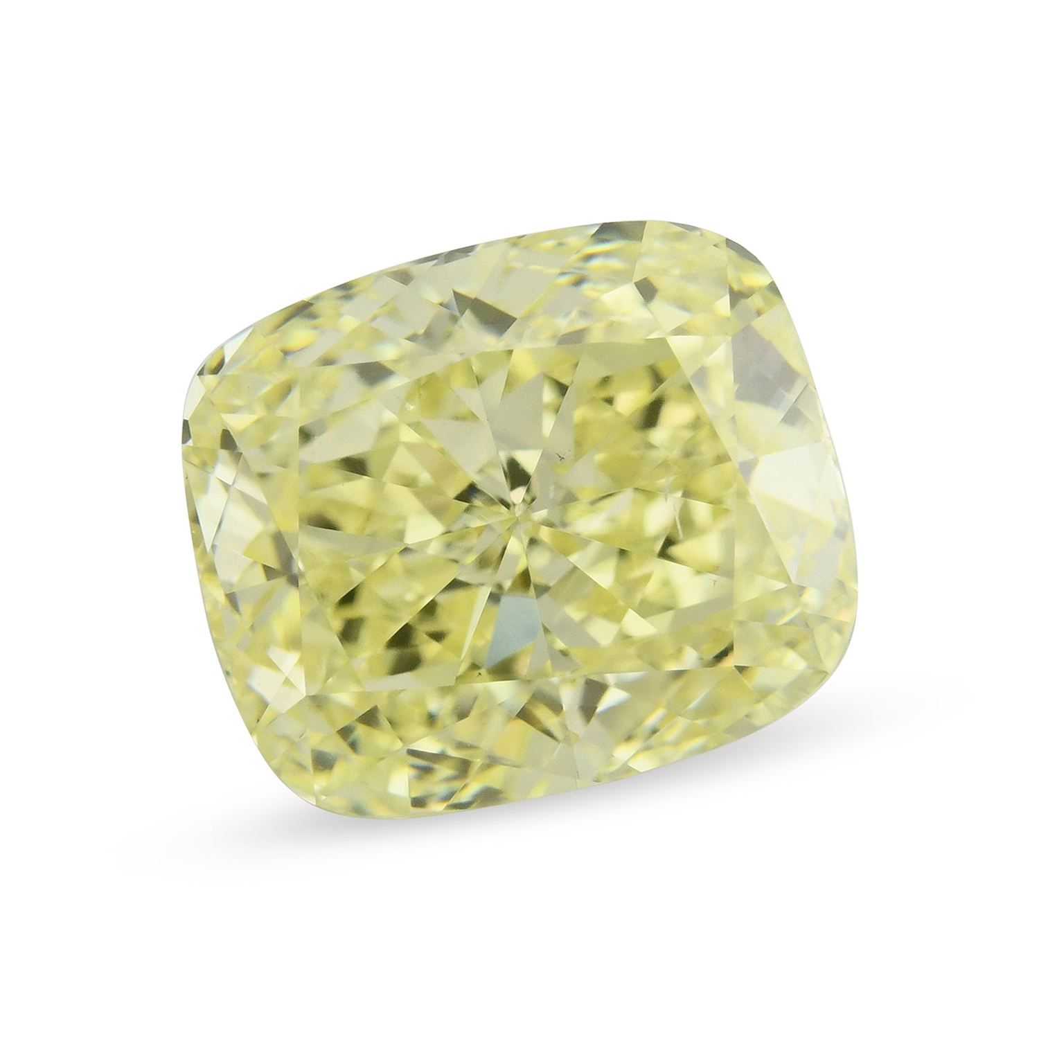 3.03 Carat Fancy Light Yellow Cushion Diamond VS2 GIA