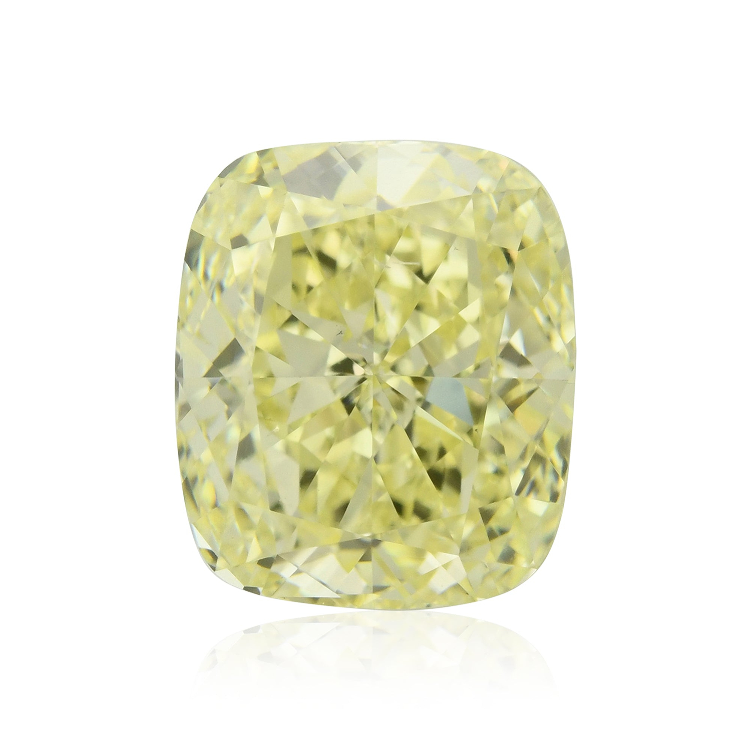 3.03 Carat Fancy Light Yellow Cushion Diamond VS2 GIA