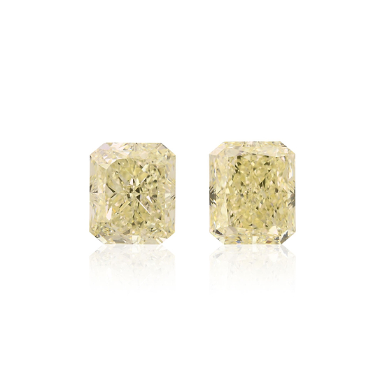 3.41 Carat Light Yellow Radiant Diamonds VS2 GIA