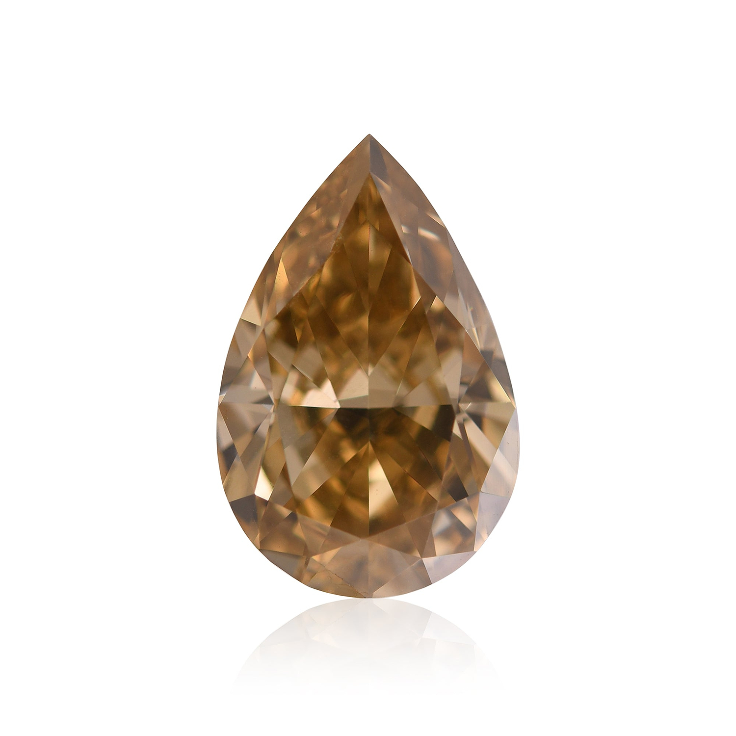 3.84 Carat Fancy Brown Yellow Pear Diamond VVS2 GIA