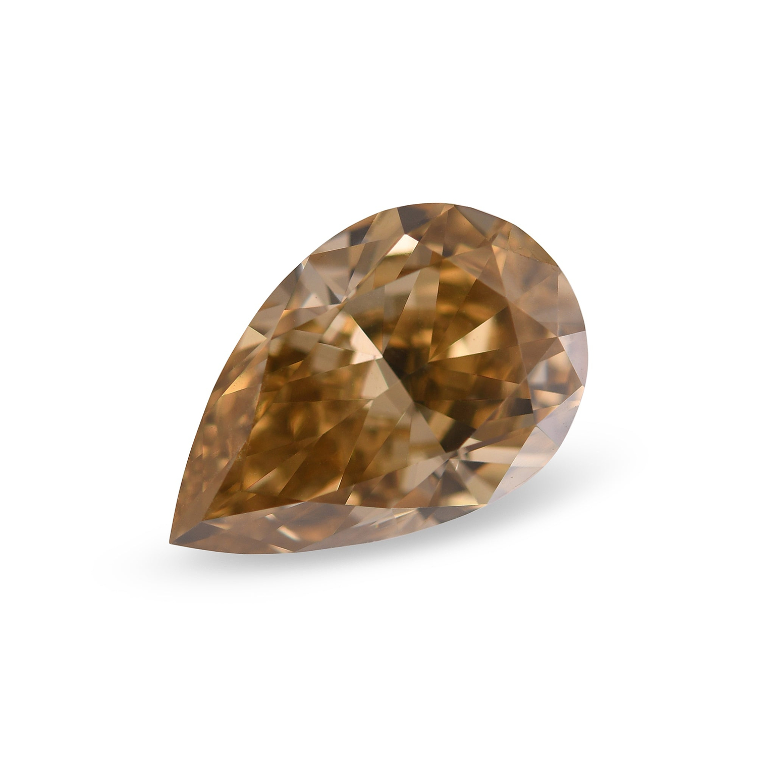 3.84 Carat Fancy Brown Yellow Pear Diamond VVS2 GIA