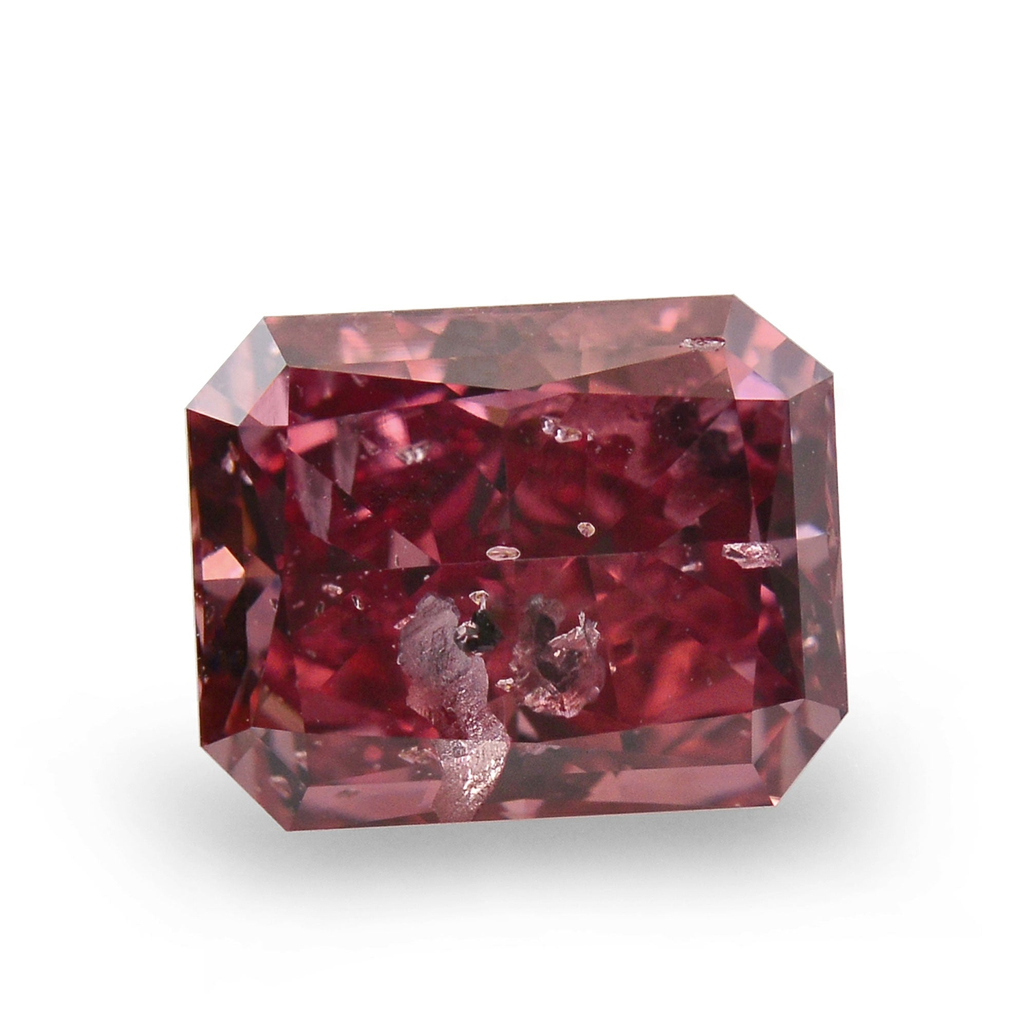 1.32 Carat Fancy Purplish Red Radiant Diamond (I1) GIA