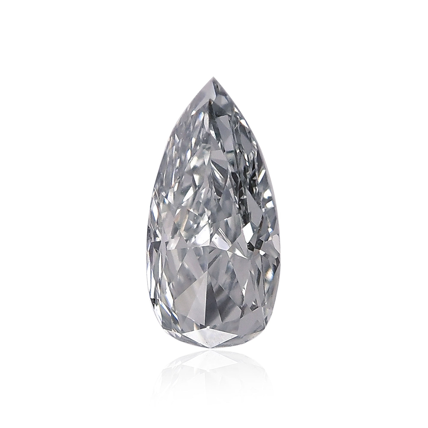0.50 Carat Fancy Gray Blue Pear Diamond SI1 GIA