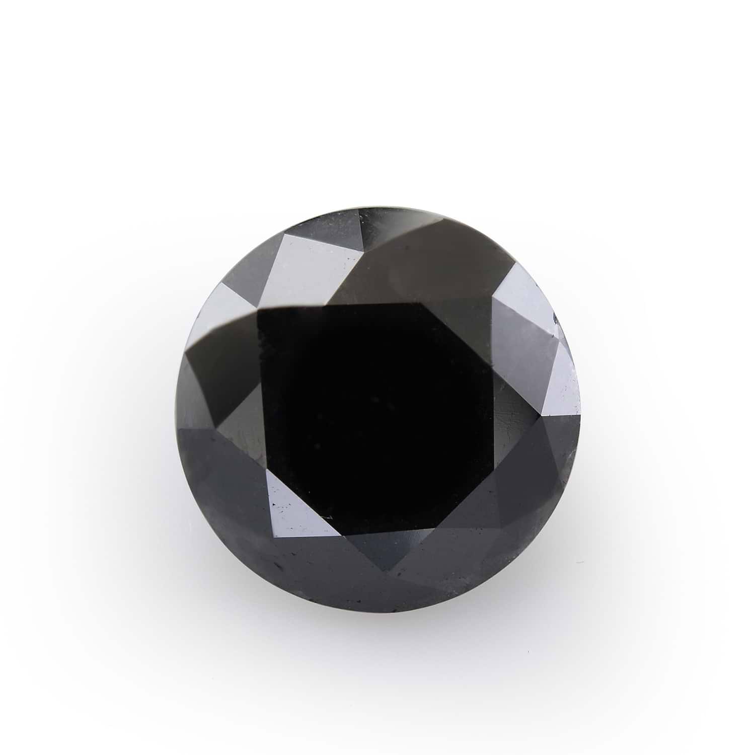 6.02 Carat Fancy Black Round Brillant Diamond GIA