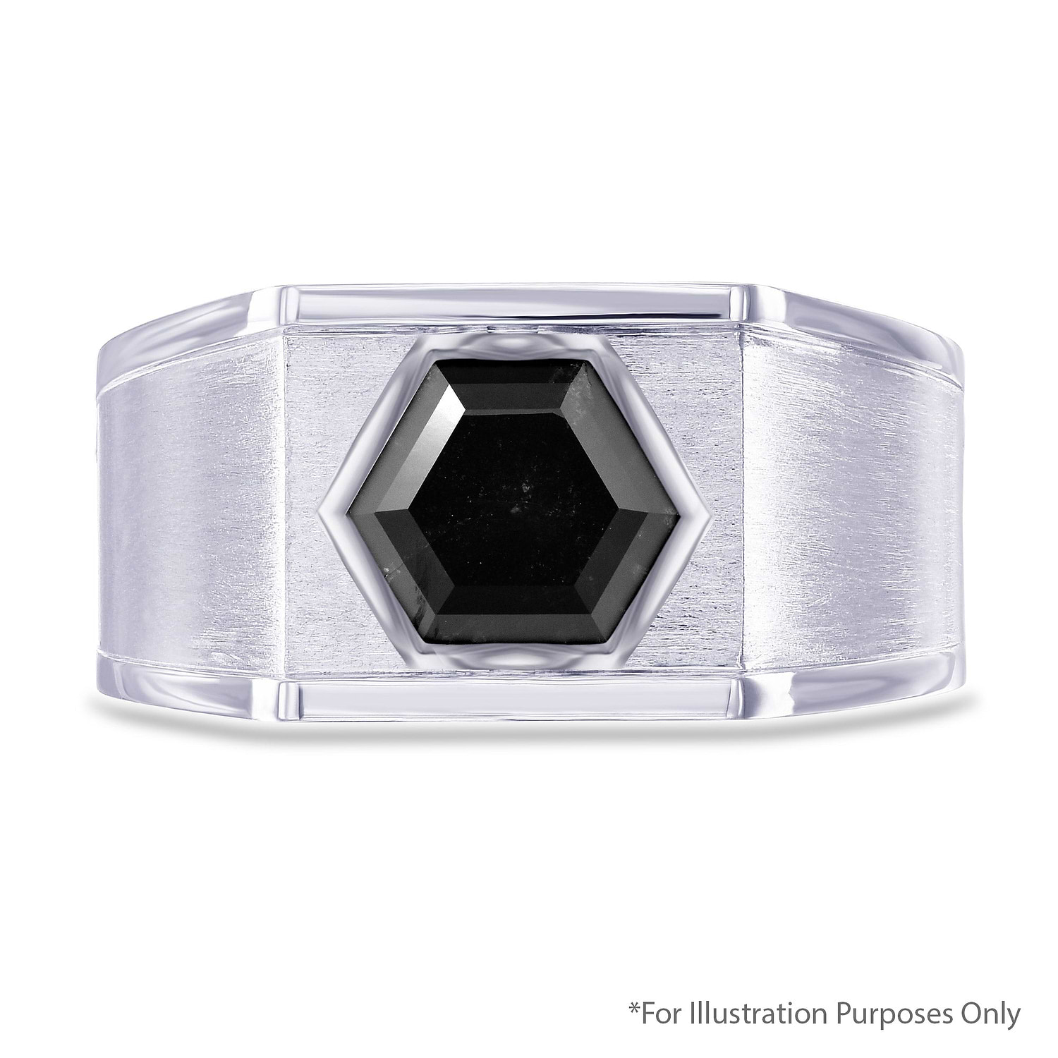 2.22 Carat Fancy Black Hexagonal Diamond GIA