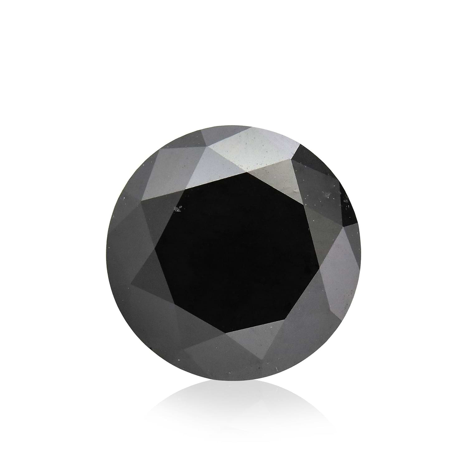 2.20 Carat Fancy Black Round Brillant Diamond GIA
