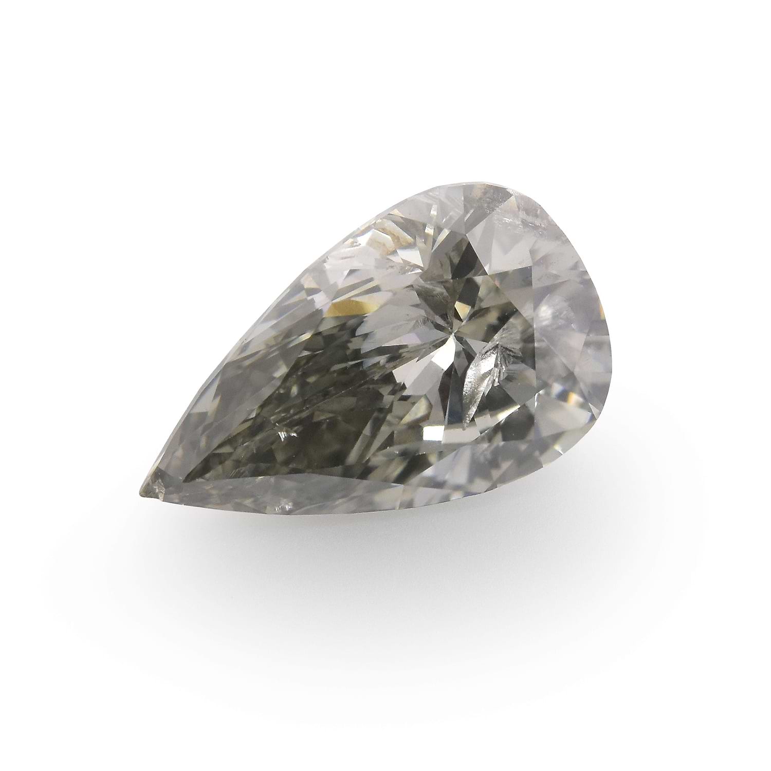 1.22 Carat Fancy Dark Gray Pear Diamond (SI2) GIA