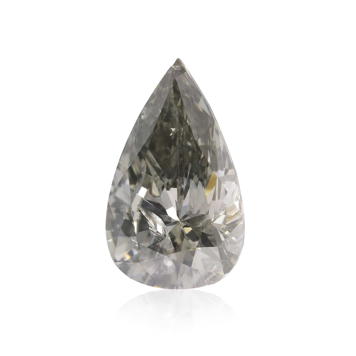 1.22 Carat Fancy Dark Gray Pear Diamond (SI2) GIA