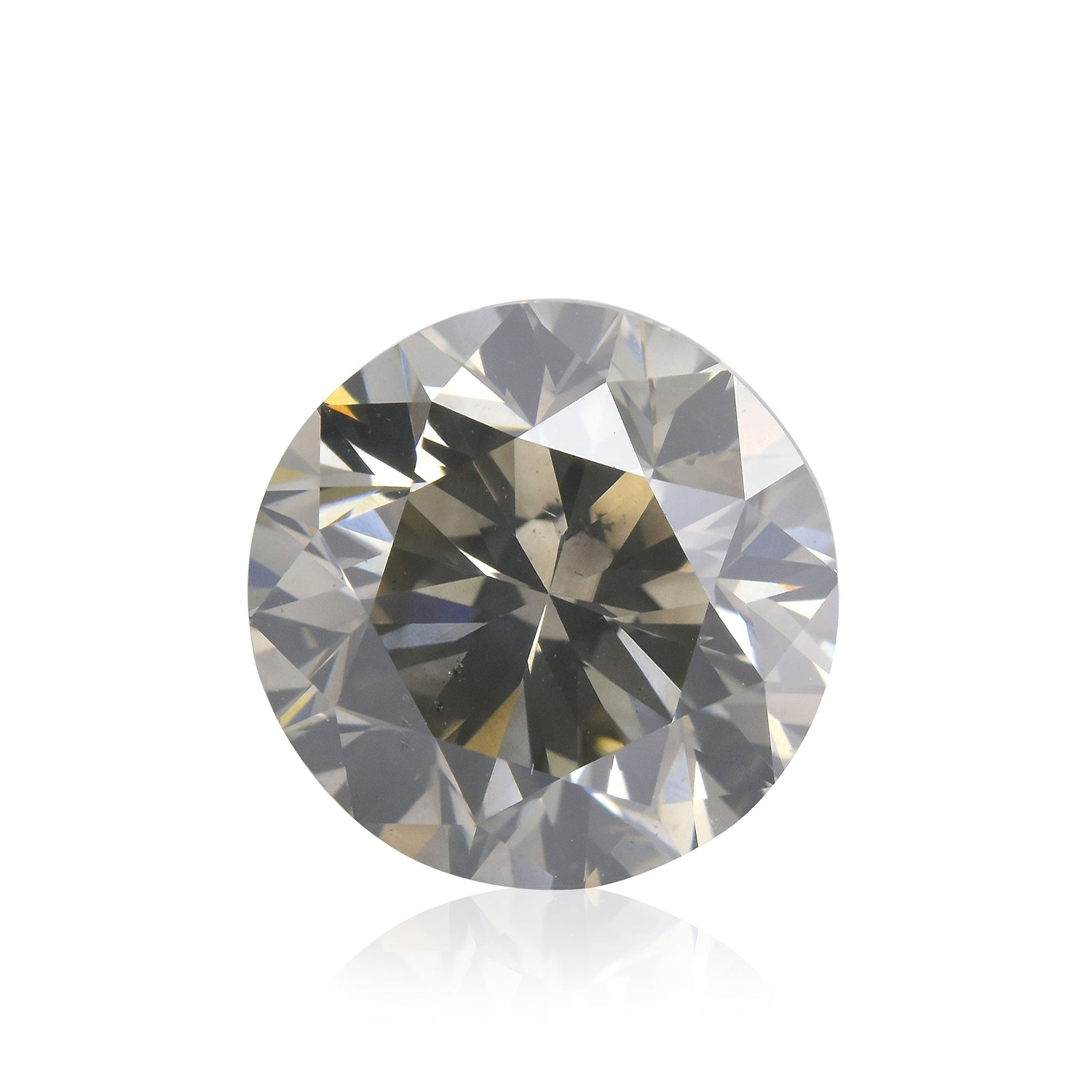 2.04 Carat Fancy Gray Round Brillant Diamond SI2 GIA