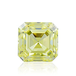 0.43 Carat Fancy Intense Yellow Asscher Diamond VVS2 IGI