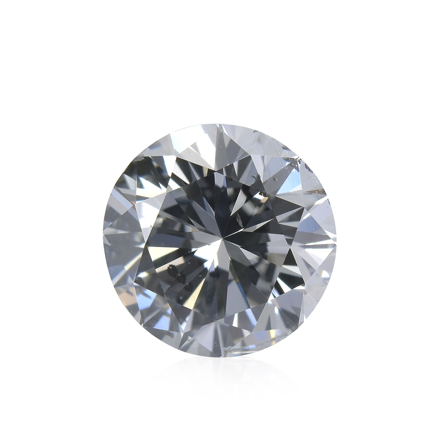 1.70 Carat Fancy Blue Gray Round Brillant Diamond I1 GIA