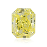 0.38 Carat Fancy Intense Yellow Radiant Diamond VVS1 IGI