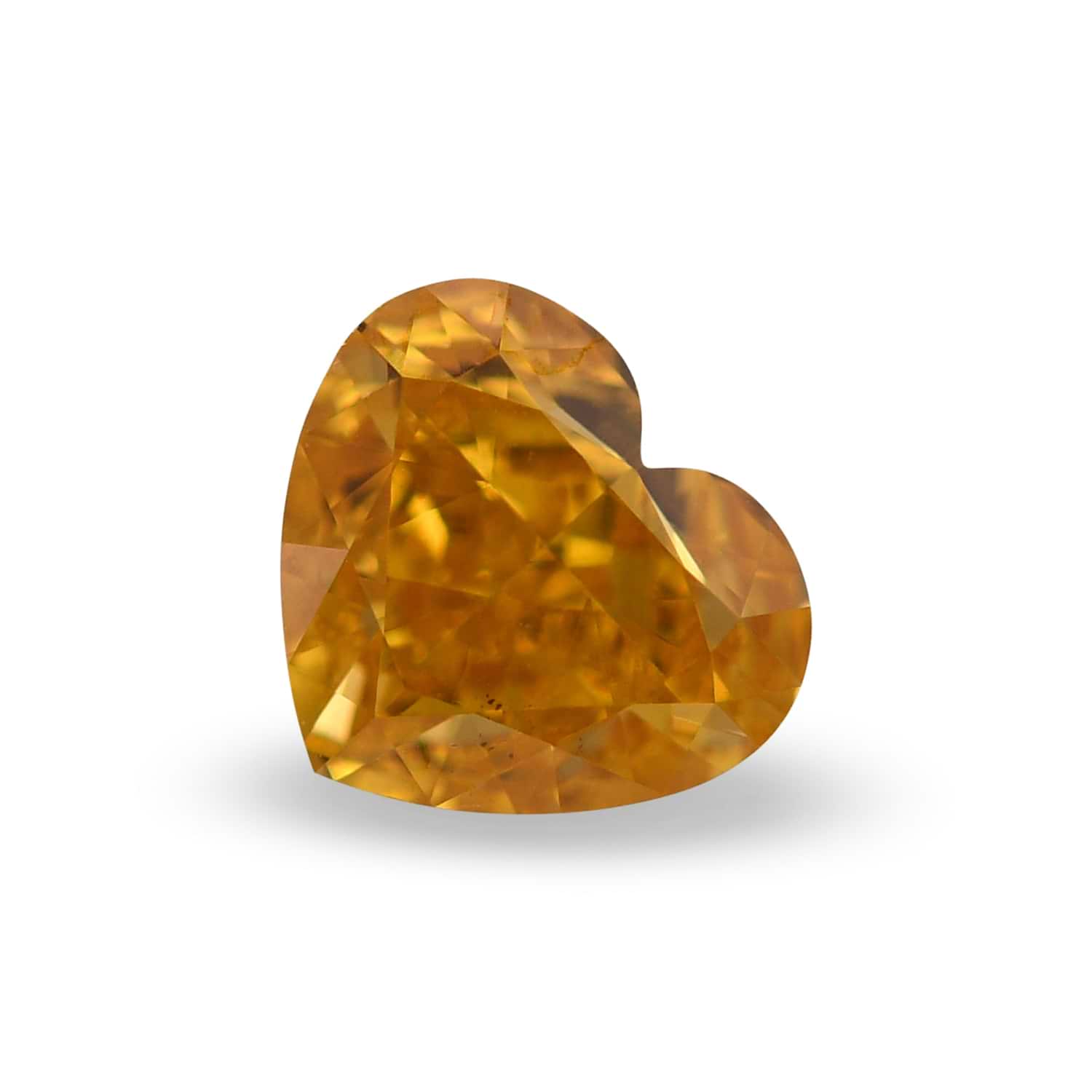 0.51 Carat Fancy Vivid Yellow Orange HEART Diamond VS2 GIA