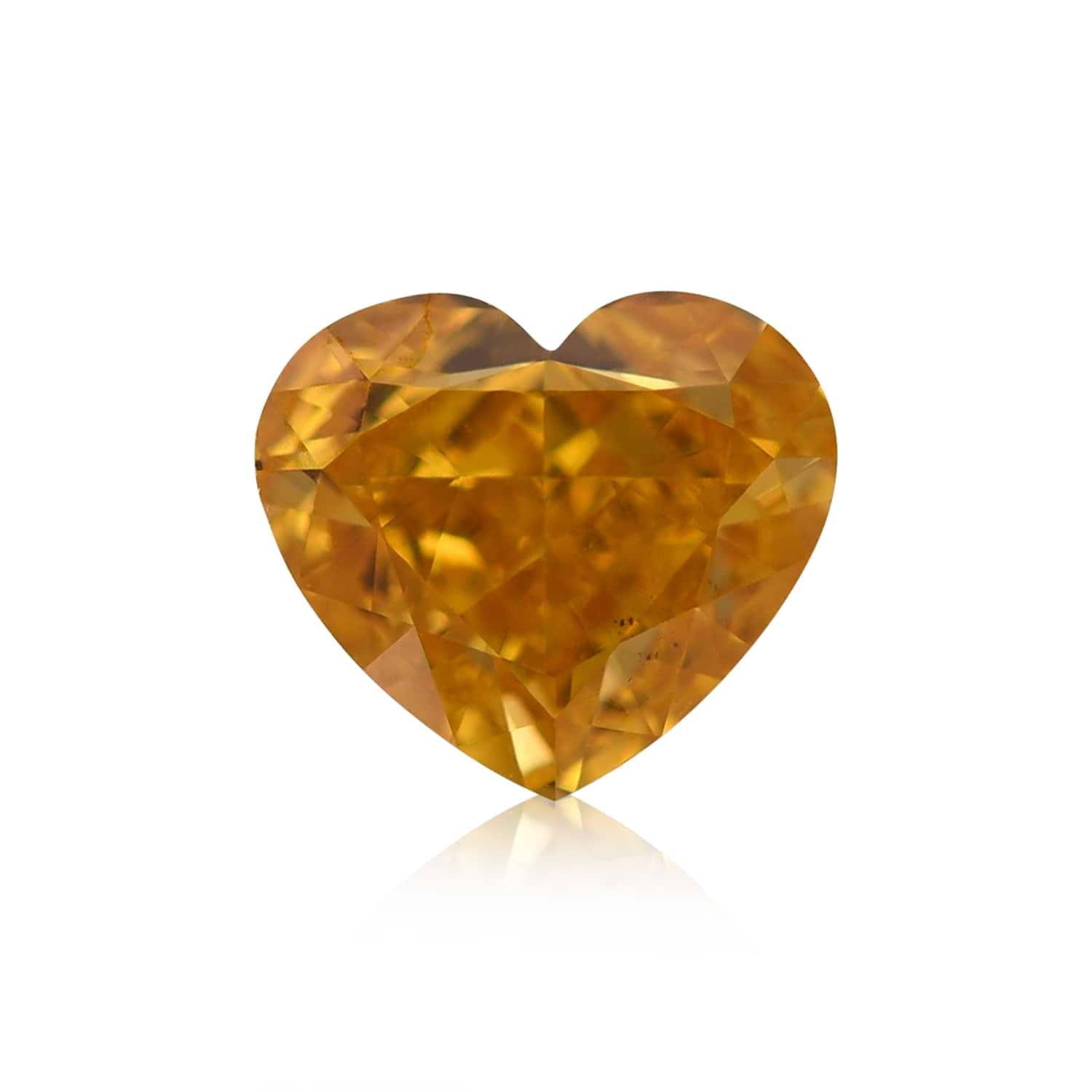 0.51 Carat Fancy Vivid Yellow Orange HEART Diamond VS2 GIA