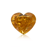 0.51 Carat Fancy Vivid Yellow Orange HEART Diamond VS2 GIA
