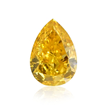 1.55 Carat Fancy Vivid Orange Yellow Pear Diamond VVS2 GIA