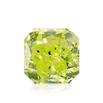 1.10 Carat Fancy Intense Green Yellow Radiant Diamond (I1) GIA