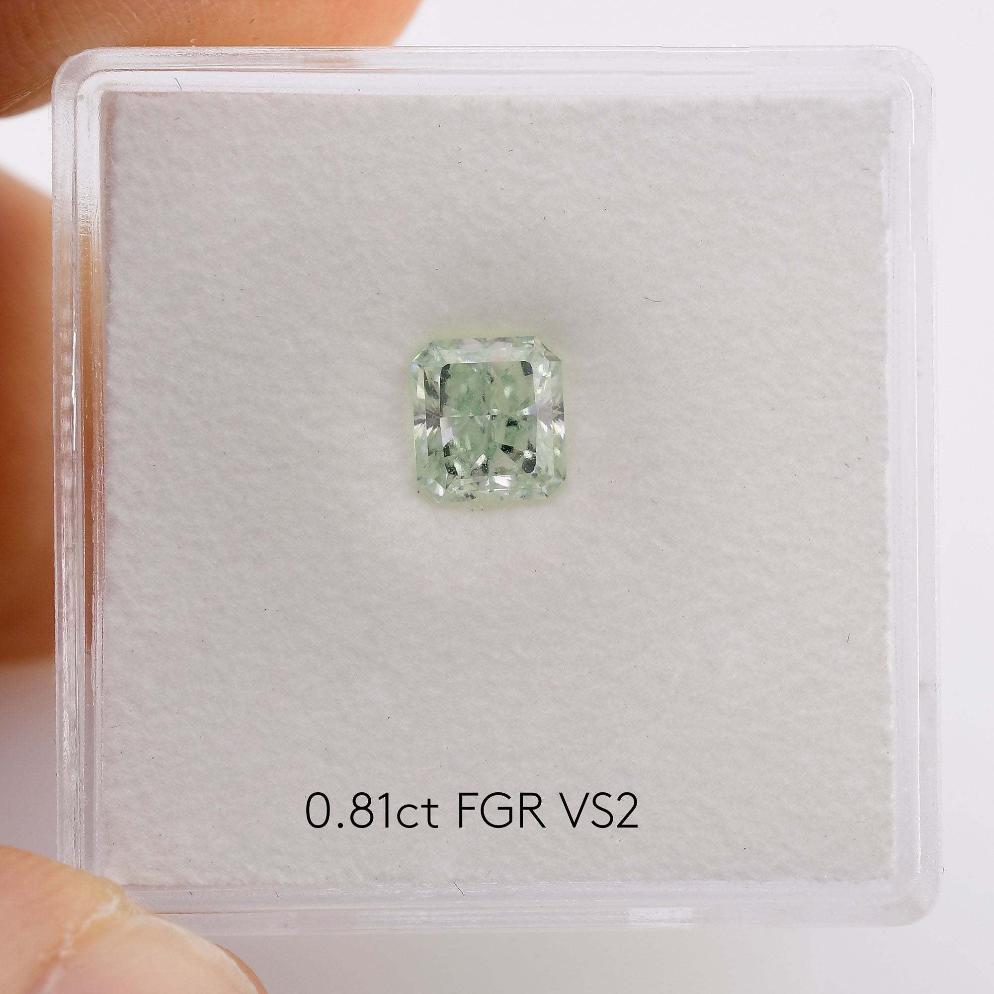 0.81 Carat Fancy Green Radiant Diamond VS2 GIA | LEIBISH