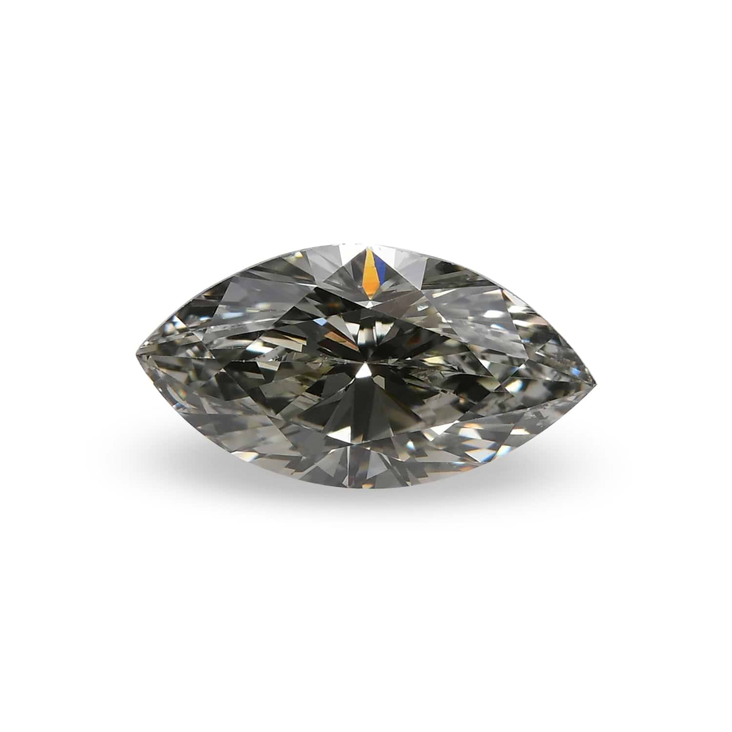 0.91 Carat Fancy Gray Yellowish Green Marquise Diamond VS2 GIA