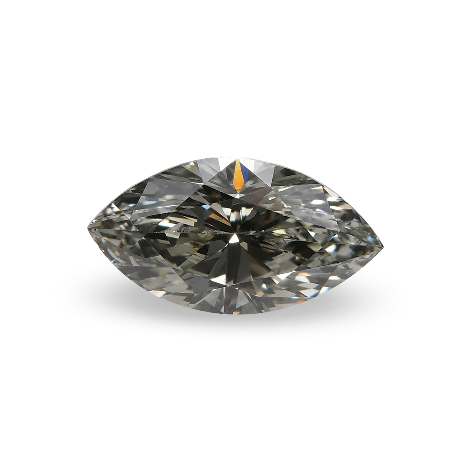 0.91 Carat Fancy Gray Yellowish Green Marquise Diamond VS2 GIA