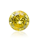 0.49 Carat Fancy Intense Yellow Round Brilliant Diamond (I1) GIA